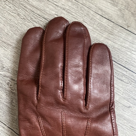 Grant Thomas Men’s Brown Leather Gloves Cashmere Lined Size M - Picture 7 of 8